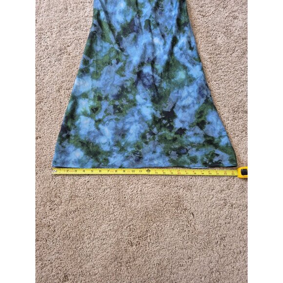 Wild Fable Size S Tie Dye Blue and Green Slip Strap V Neck Tropical Dress - Picture 5 of 7